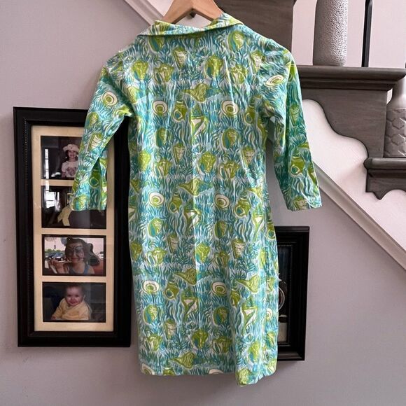 Barbara Gerwit Vintage Seashell Print 3/4 Sleeve Dress sz XS - Picture 3 of 4
